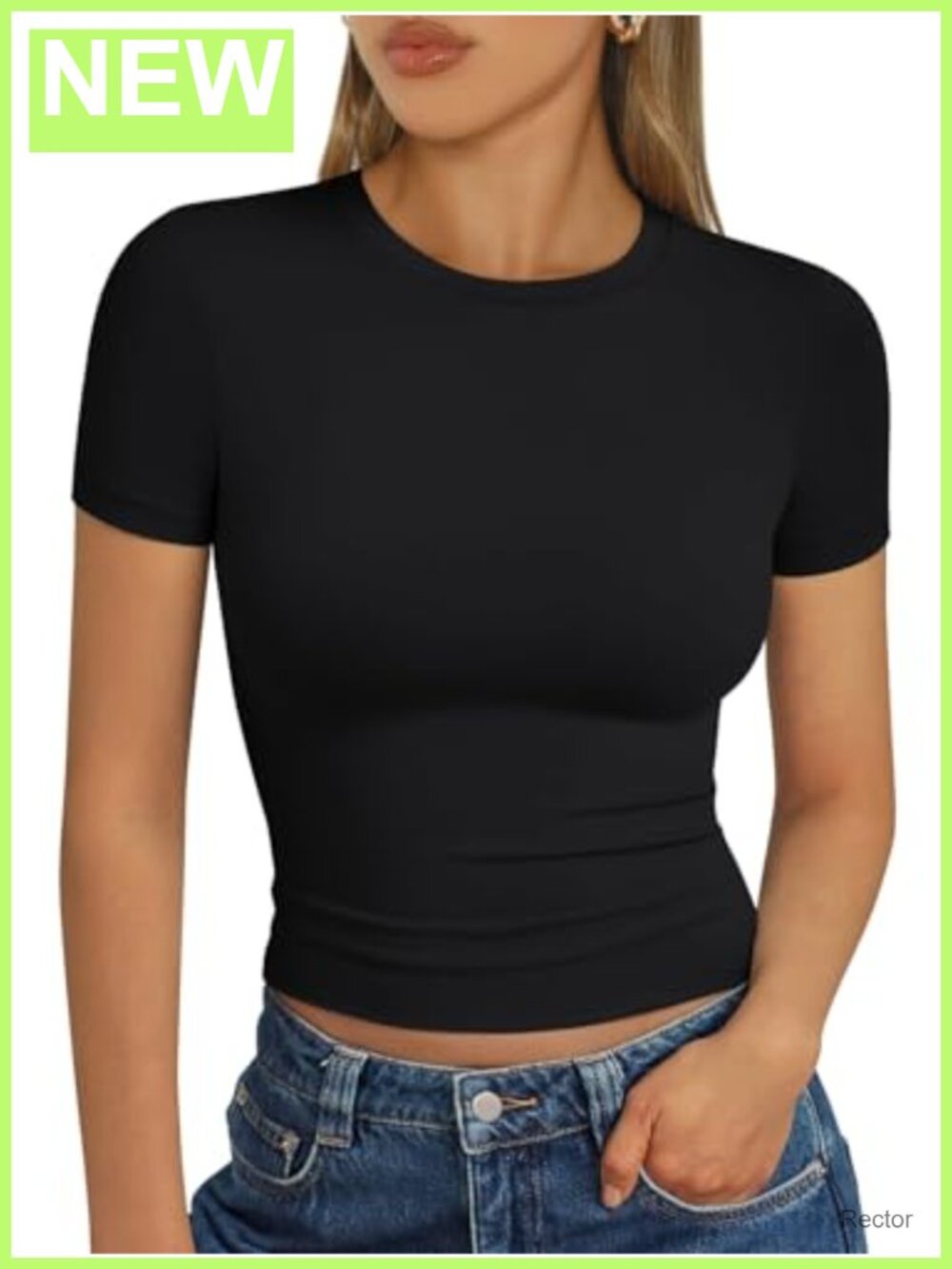 Womens Buttery Soft Slim Fit Short Sleeve Crew Neck Crop Tee Summer Yoga Top